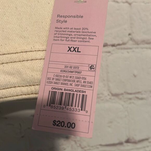 Wild Fable Cream Denim Crop Top - Size XXL - NWT - Picture 2 of 4